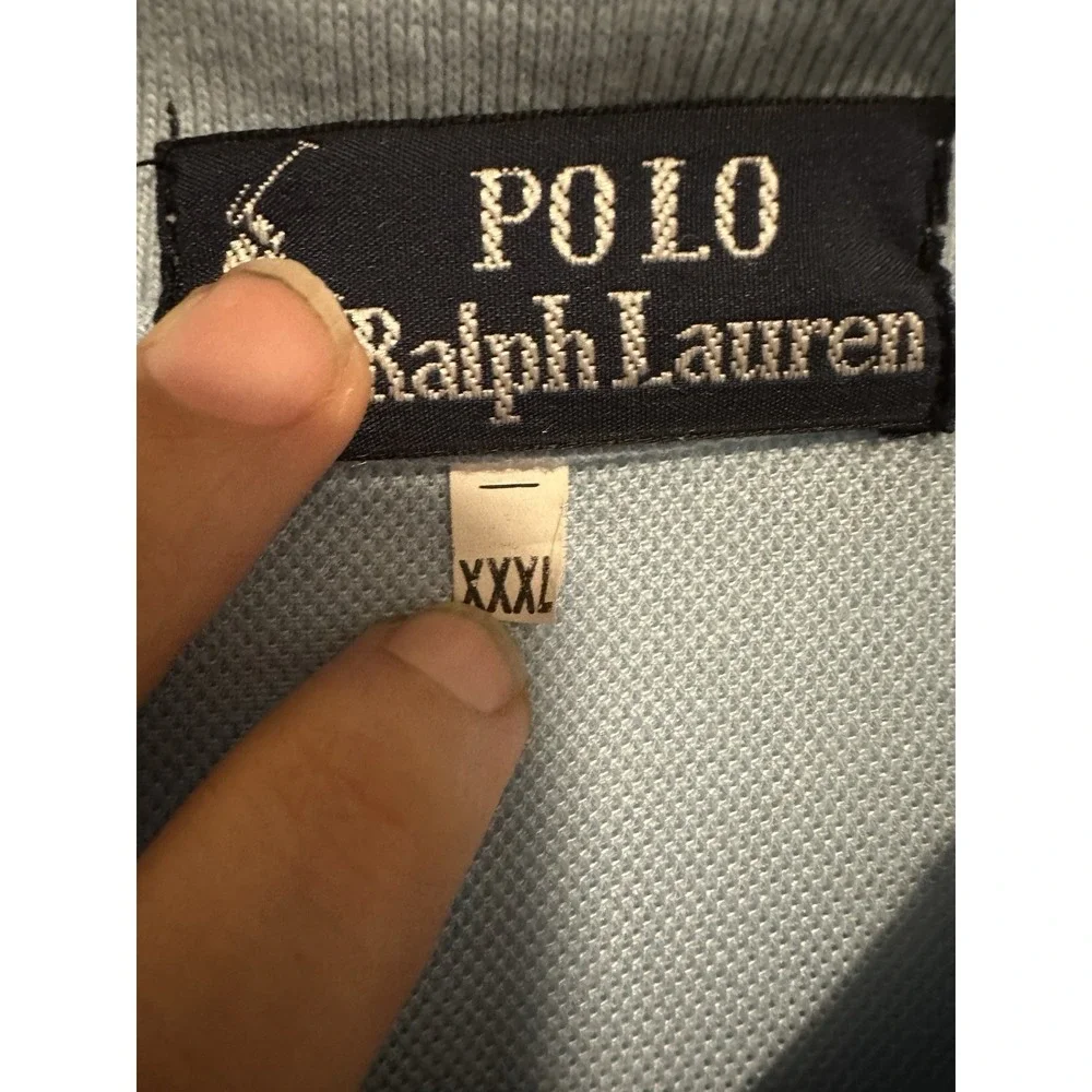 Nice Vtg Polo Ralph Lauren Blue Polo Shirt Short Sleeve  Mens 3XL XXXLarge